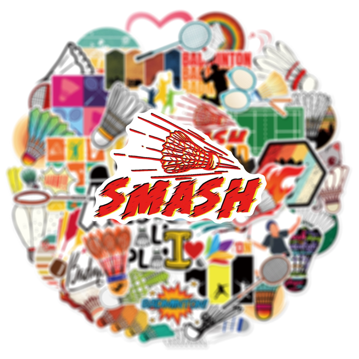 50 шт. забавные спортивные нак – обзор и цена Badminton Emoji